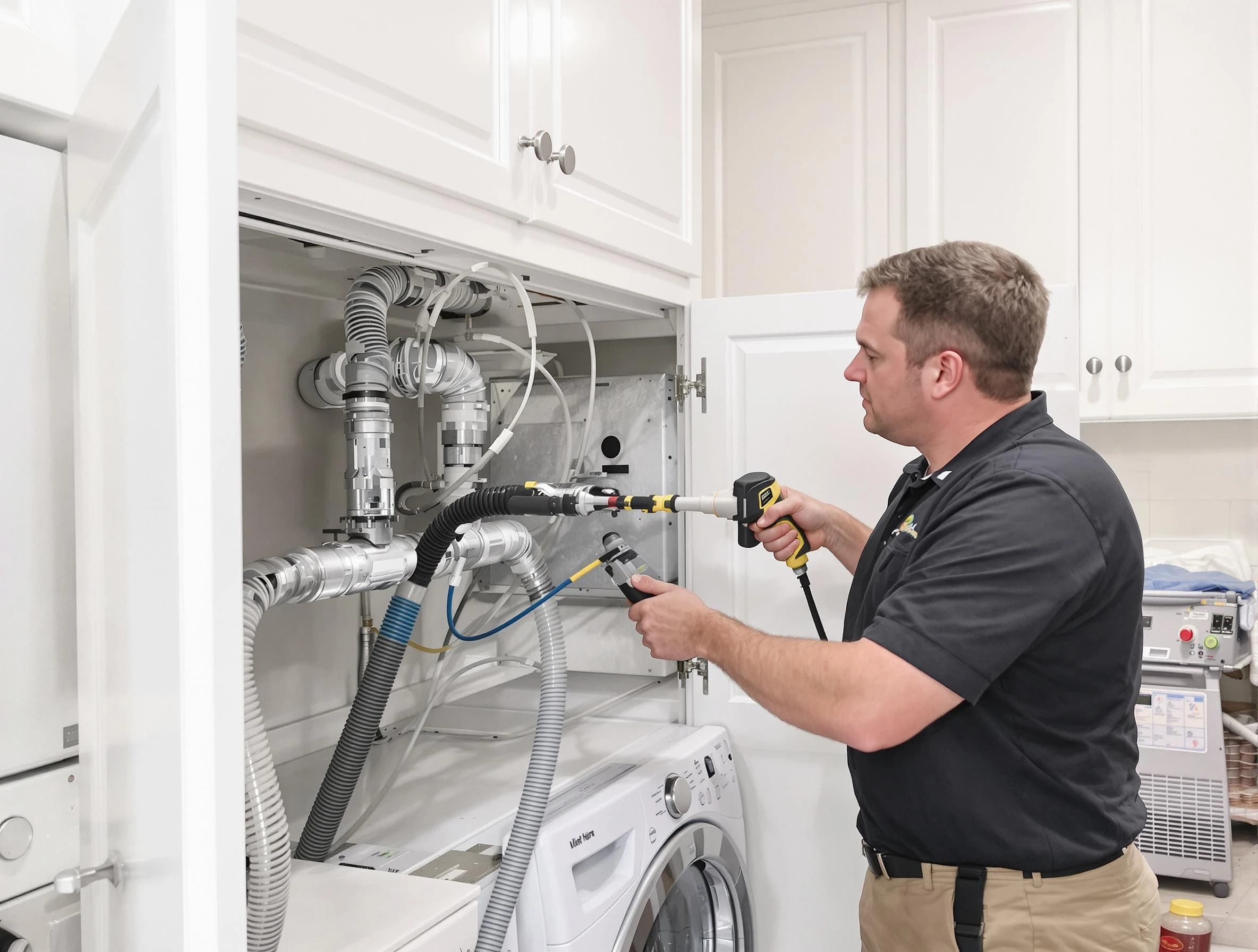 Lebanon Dryer Vent Cleaning professional removing severe blockage from a clogged dryer vent in Lebanon