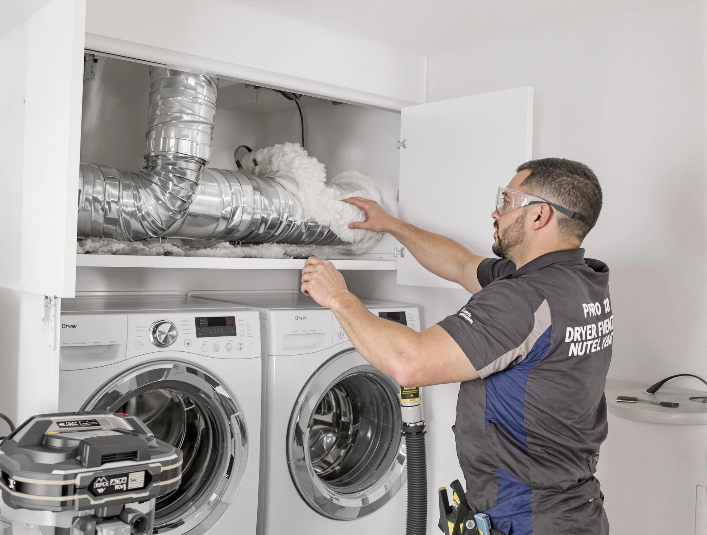 Lebanon Dryer Vent Cleaning certified technician performing specialized gas dryer vent cleaning in Lebanon