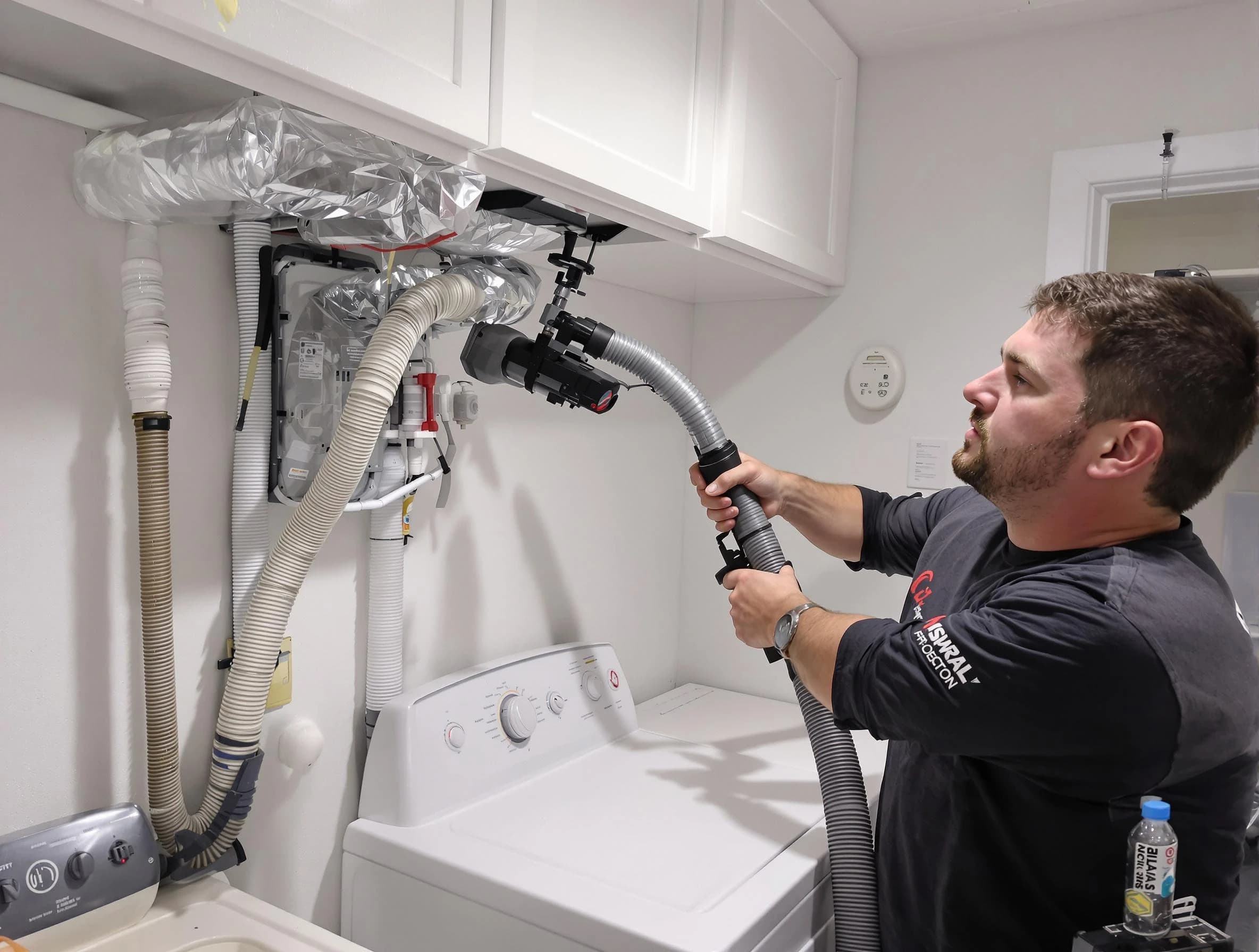 Lebanon Dryer Vent Cleaning certified technician performing safety-focused gas dryer vent cleaning in Lebanon