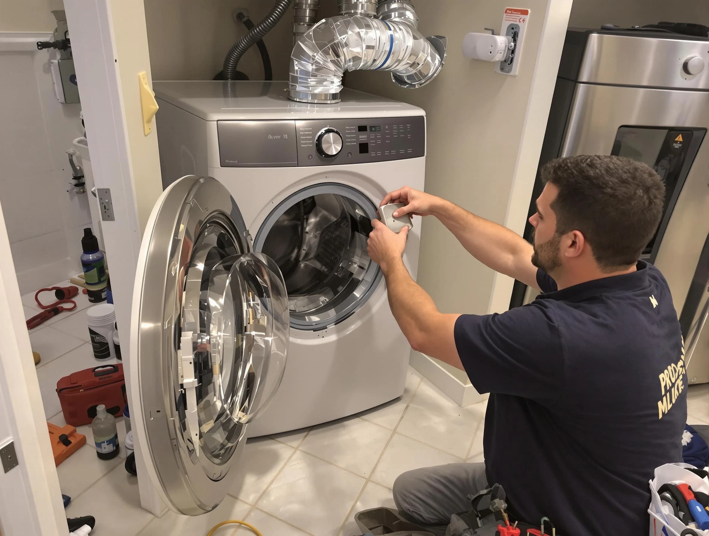 Lebanon Dryer Vent Cleaning technician performing precise dryer vent hose installation in Lebanon
