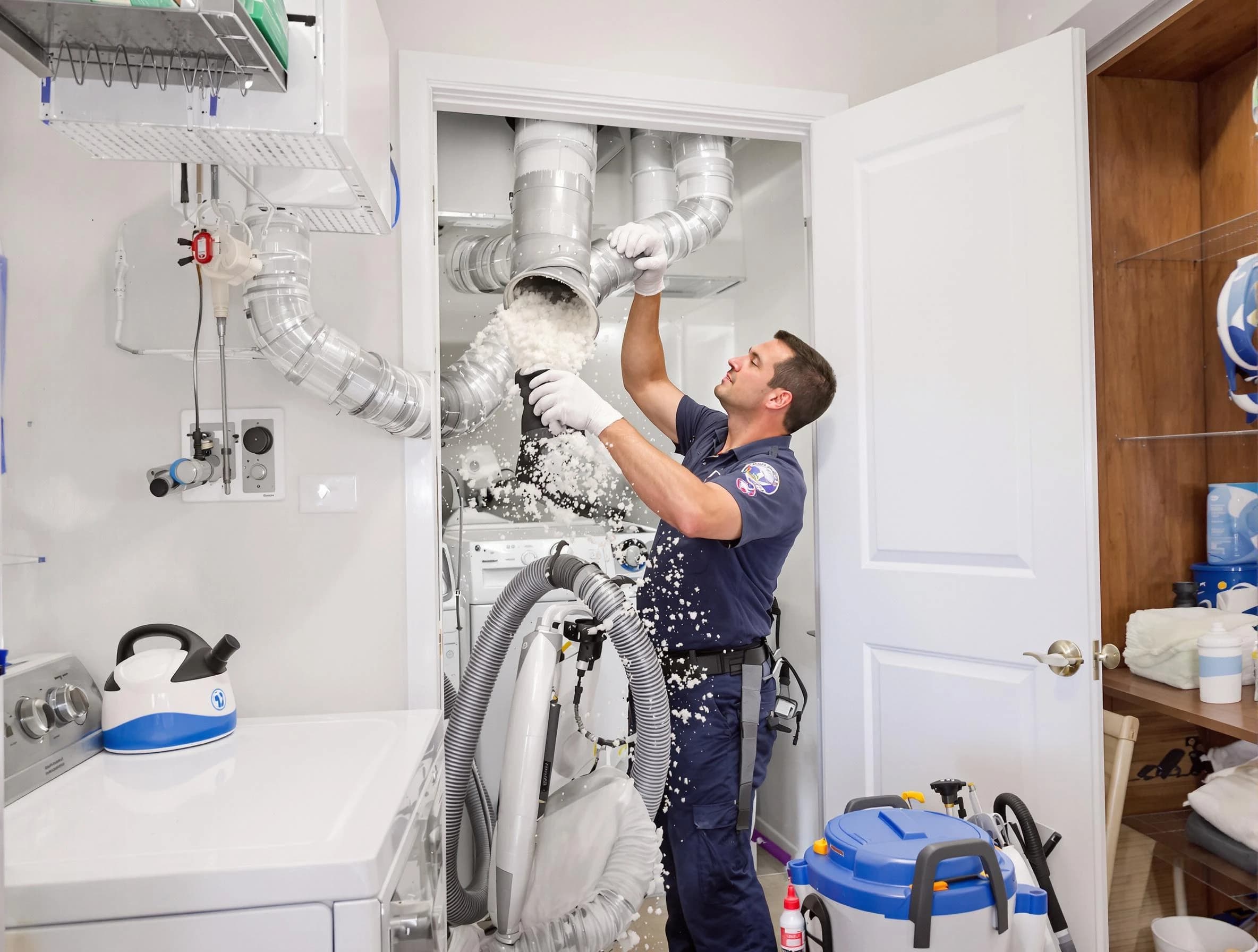 Lebanon Dryer Vent Cleaning technician delivering thorough residential dryer vent cleaning service in Lebanon