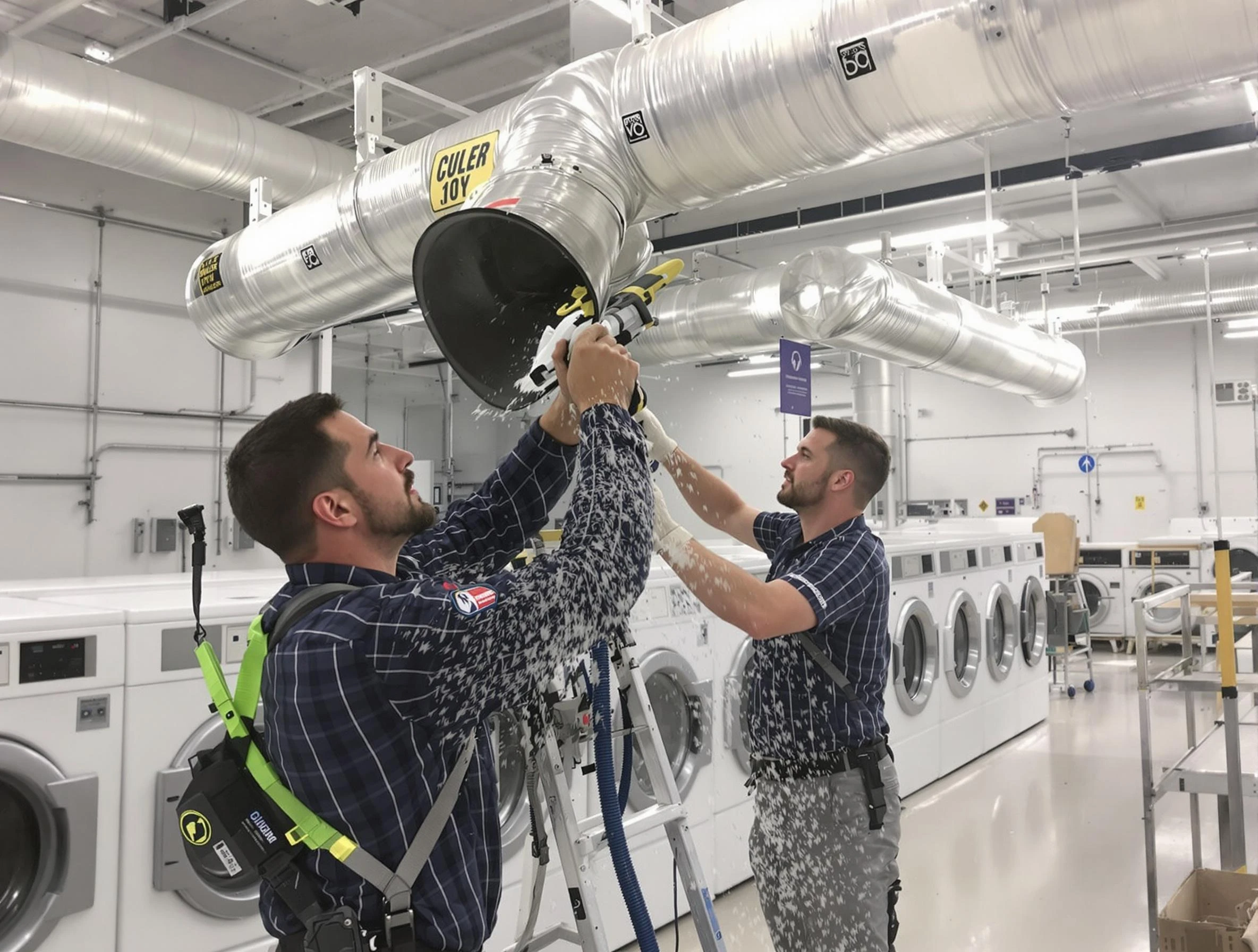 Lebanon Dryer Vent Cleaning team performing large-scale commercial dryer vent cleaning in Lebanon